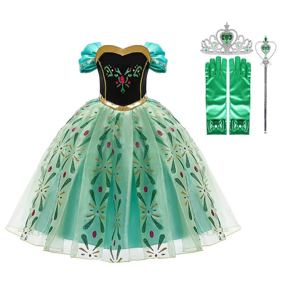 Cinderella Anna Elsa Costume Children Princess Dress for Girls Kids Cosplay Snow White Christmas Carnival Party Disguise Outfit