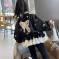 Fall Girls' Baseball Jacket Trendy Princess-Style Outerwear Kids' Colorblock Casual Coat Fashionable Spliced Jacket for Girls