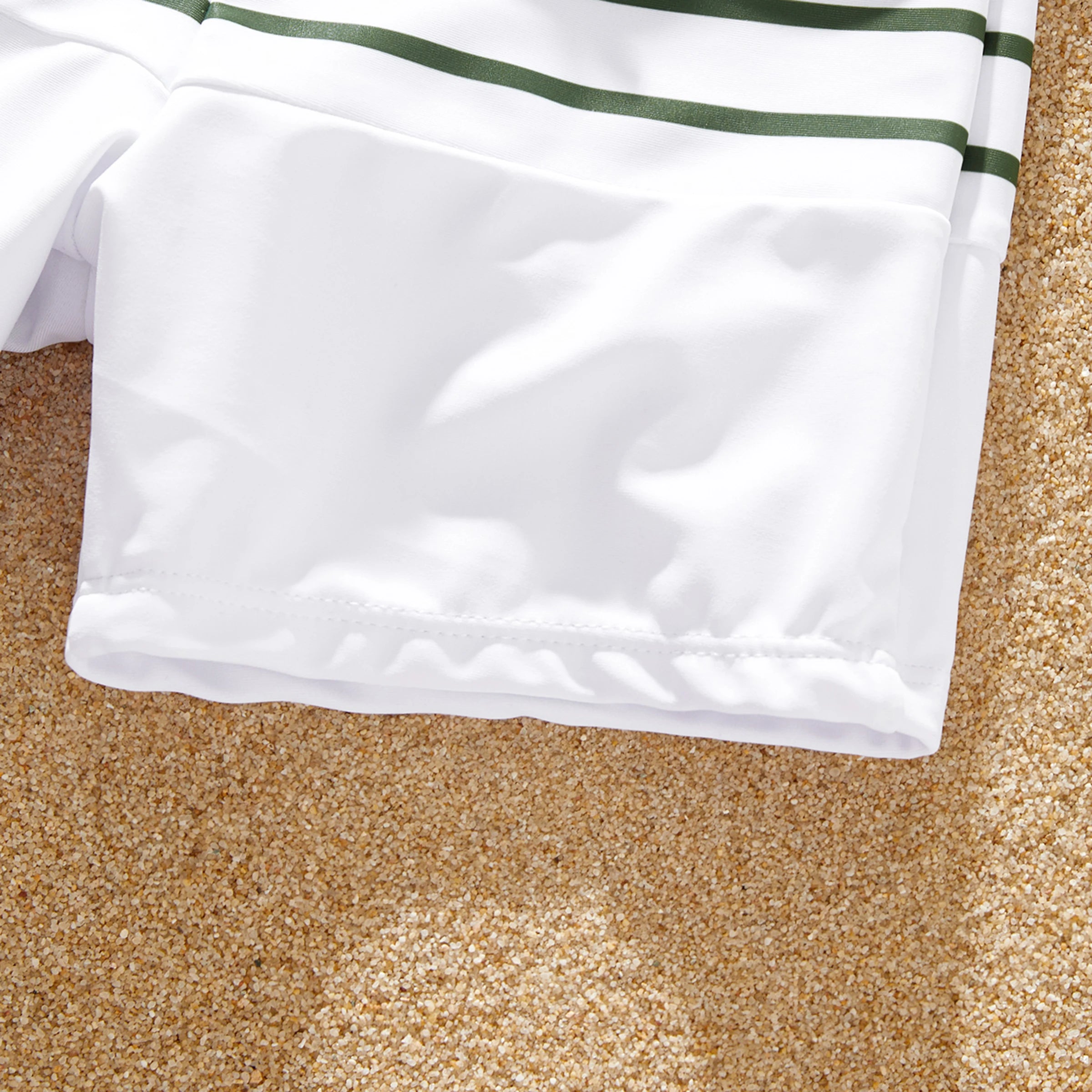 PatPat Olive Green Stripe Boys' Swim Trunks