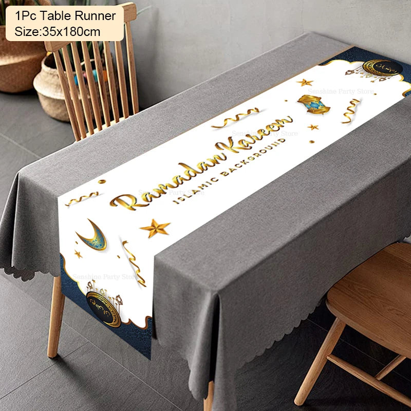 Ramadan Decoration Table Runner EID Mubarak Decor For Home Tablecloth Ramadan Kareem Islamic Muslim Party Eid Al Adha Gifts 2026