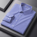 Men Formal Shirt Long Sleeve Office Solid Color Anti-Wrinkle Fashion Business Pocket White Social Pocket OfficeWhite Shirt S-5XL