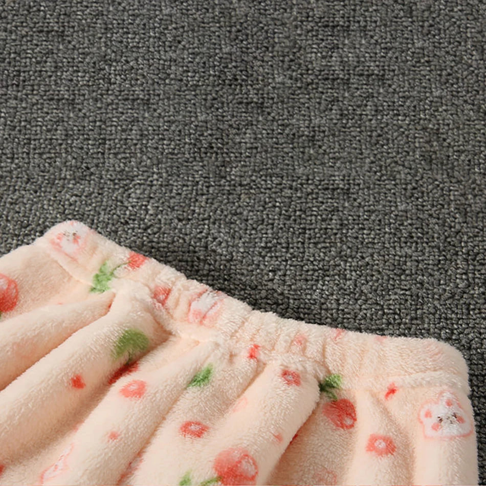 High Quality Coral Fleece Flannel Cute Cartoon Pattern Pajama Sets Boys and Girls Long Sleeve Warm Comfortable Winter Sleepwear