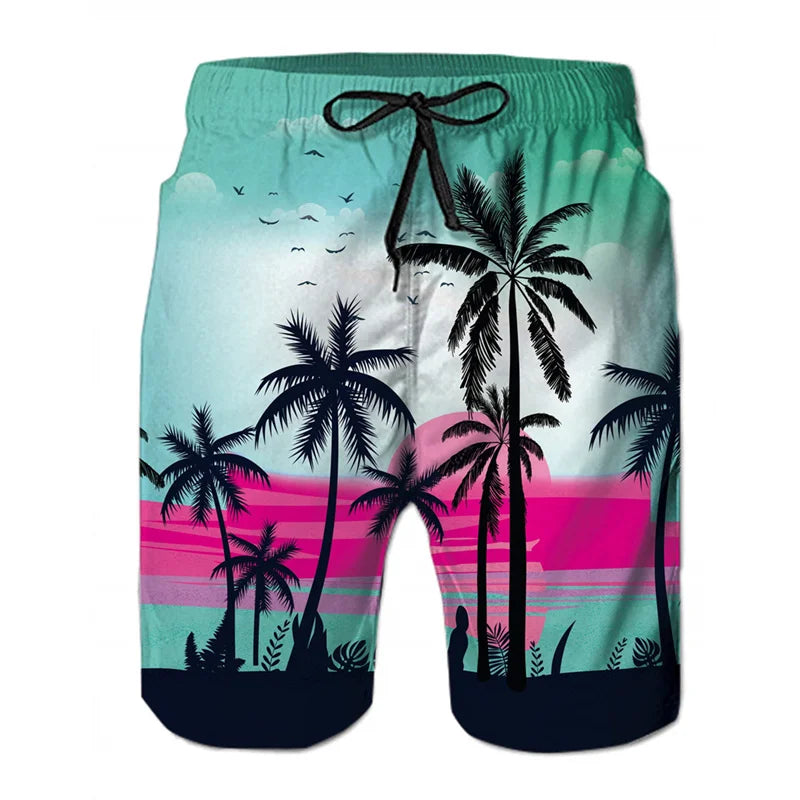 Funny Dinosaur Cat Graphics Beach Shorts Men 3D Print Animal Surfing Board Shorts Summer Hawaiian Swim Trunks Cool Ice Shorts