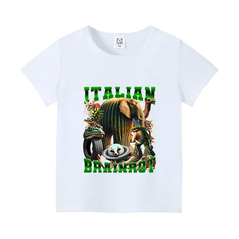 Italian Brainrot Animals Kids T-shirt Cappuccino Assassino