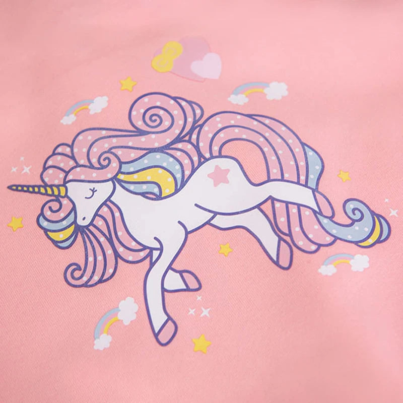 3-12 Years Girls Baseball Coat Spring Autumn Cute Cartoon Unicorn Outerwear Fashion Teenage Girl Sport Jacket Kids Clothes
