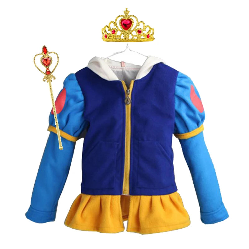Toddler Hooded Jackets For Girls Spring Kids Cartoon Snow White Cotton Outerwear Children Casual Coats Girls Clothing Outfits