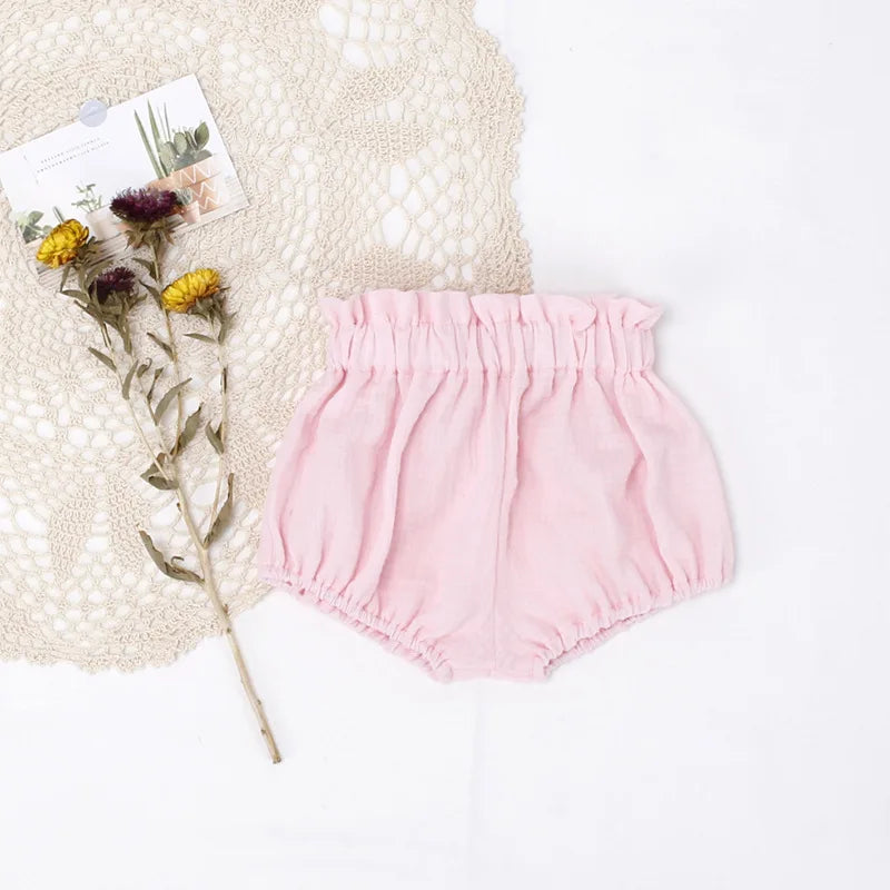 Adorable Little Boy and Girls Shorts Summer Soft Breathable Muslim Cotton Infant Kids Bloomers Elastics Waist Children Shorts