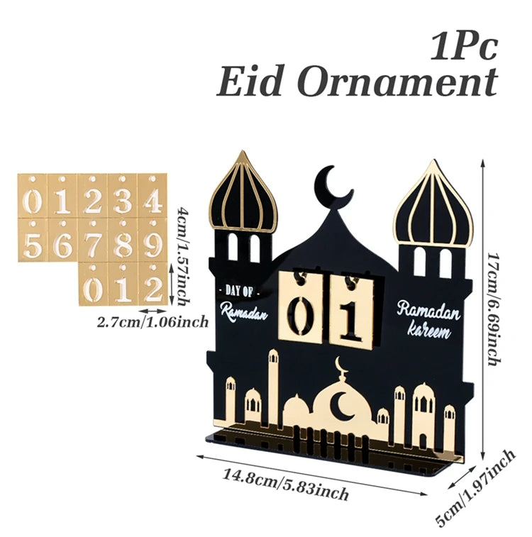 Ramadan Countdown Calendar Eid Mubarak Ornament Ramadan Decoration 2026 For Home Ramadan Kareem Islamic Muslim Party Decor Gifts