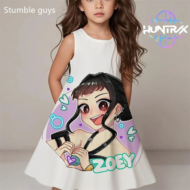 Kpop Demon Hunters Summer Dress Girls Kids Cute Casual Beach Sleepwear Fashion