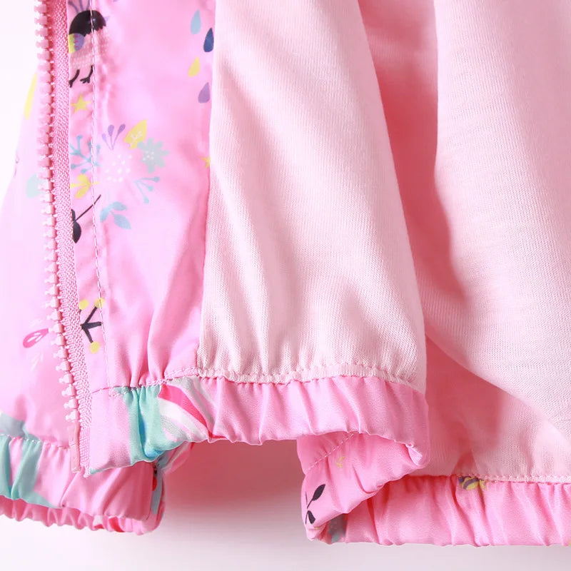 Children Jacket 2 3 4 5 6 7 8 9Y Girl Clothes Spring Cotton Kids Graffiti Hoodie Ziper Toddler Girls Windbreaker Coat Autumn Top