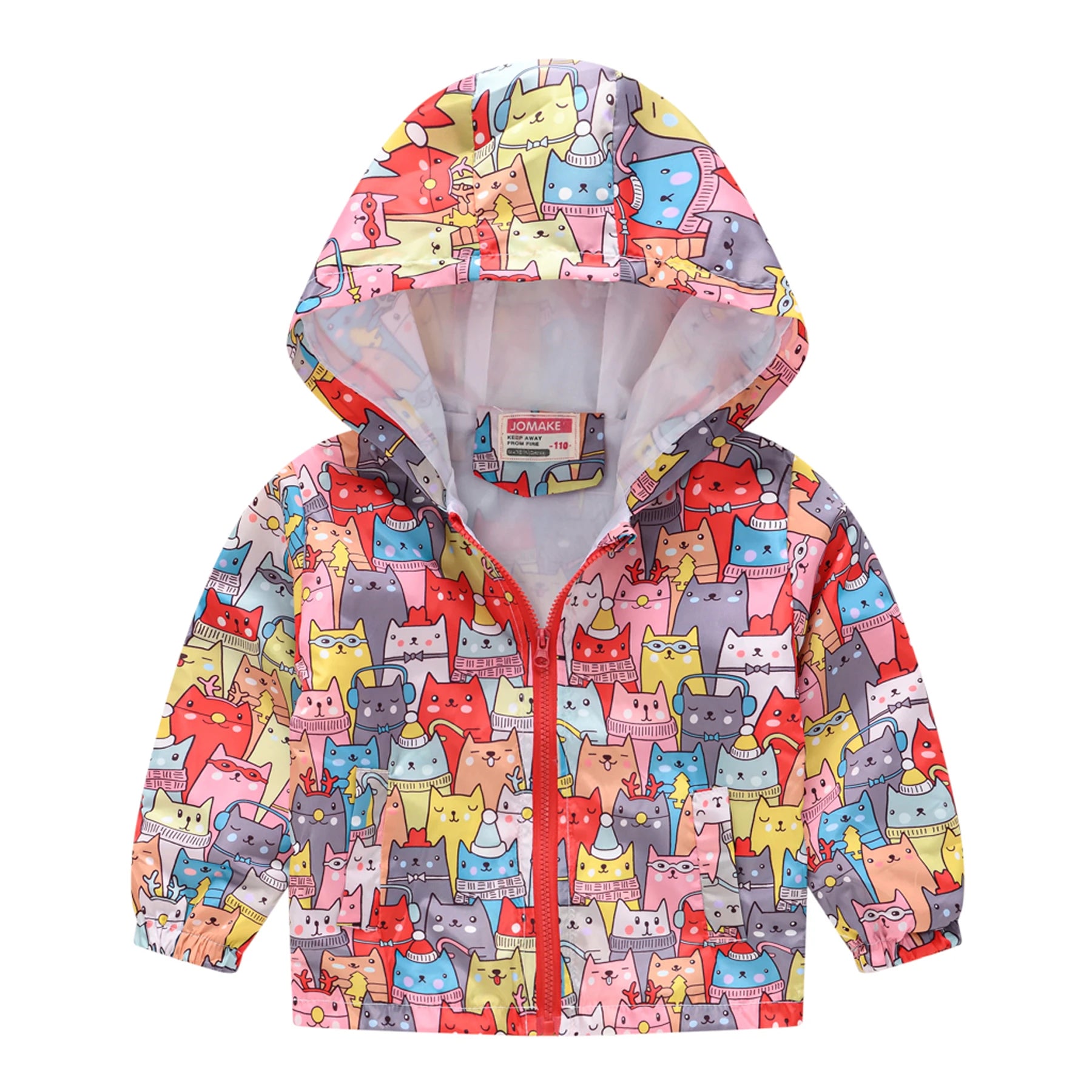 New autumn style girls 1-7 years old fashionable multi-color lightweight hooded short jacket jacket
