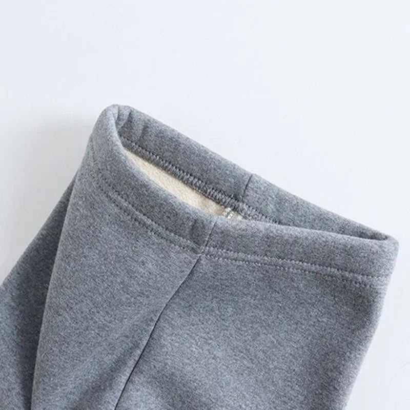 Kids Girls Winter Leggings 2025 Children Plus Velvet Warm Trousers Thick Lamb Fleece trousers Solid Color Baby Pencil Pants