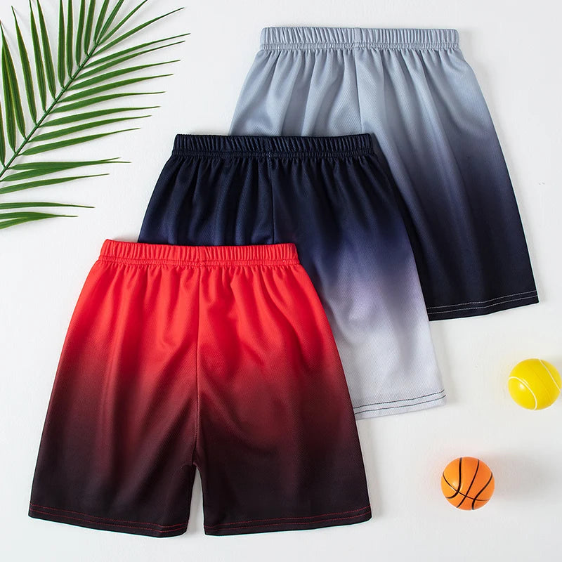 3-piece children's gradually changing dry sports shorts boys comfortable sports ball pants girls casual elastic waist shorts