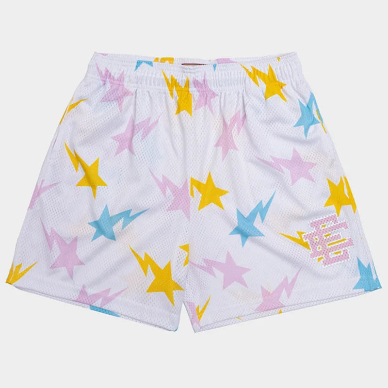 Summer Eric Emanuel EE Basic Mesh Short Classic Floral Printed Gym Shorts Men's Gym Basketball Sports Beach Men Shorts