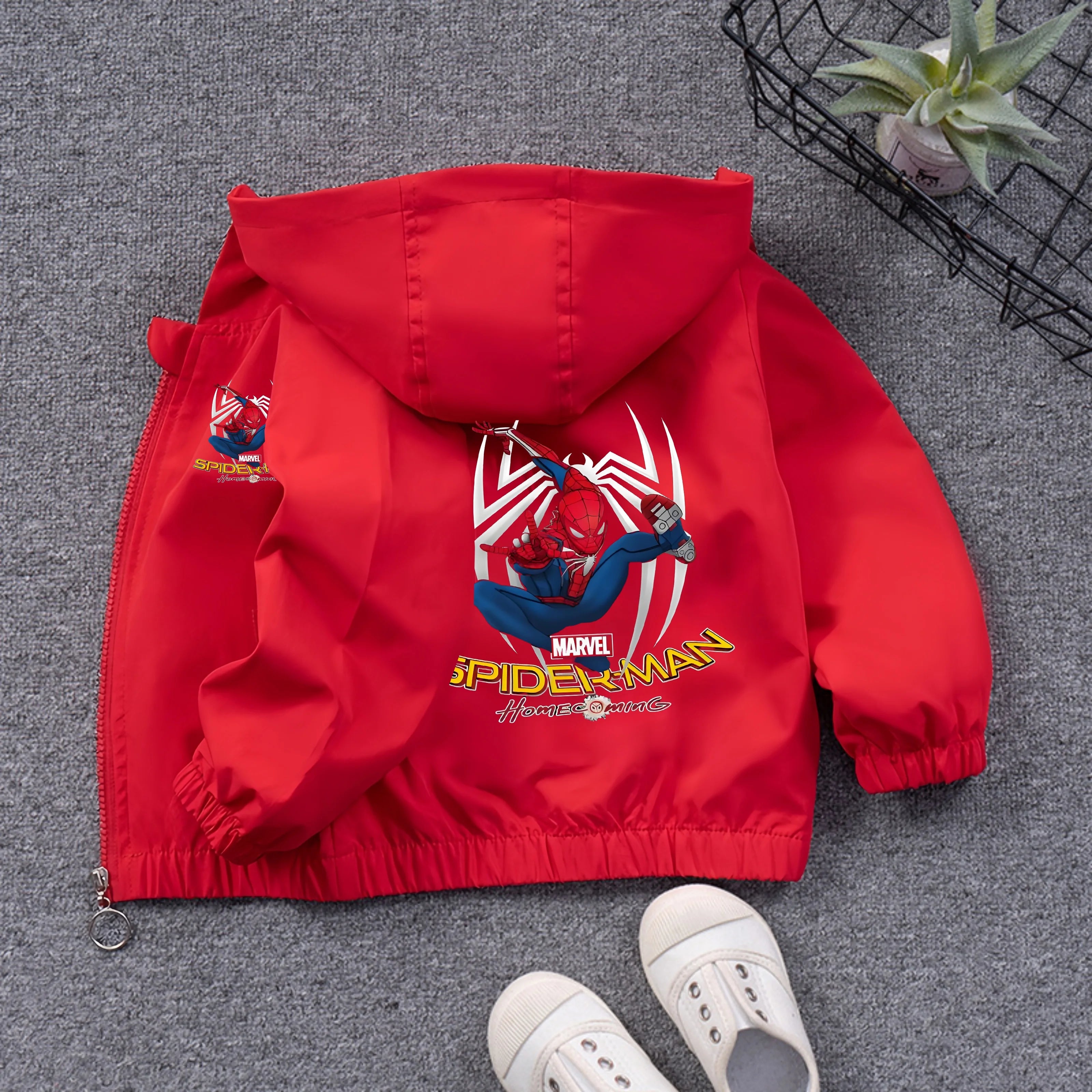 Kids Spiderman Waterproof Hoodie Jacket