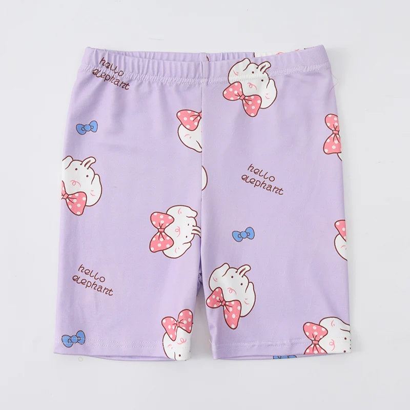 4/1 Pcs Summer Girls Cute Cartoon Printed Shorts Slim And Comfortable Children's Safety Pants Elastic Waist Home Pants Pajamas