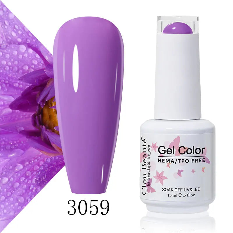 Clou Beaute 56 Colors Gel Nail Polish Pastal Pink Green Lavender UV Nail Gel Soak Off UV Varnish Macaron Gel Paint 15ml Nail Art