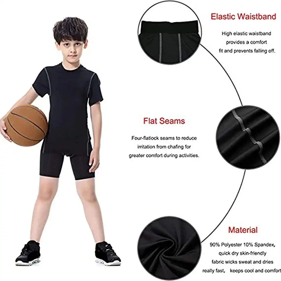 Youth Boys Compression Base Layer Tight Sport Shorts Children Kids Teens Summer Running Shorts Quick Dry Basketball Football