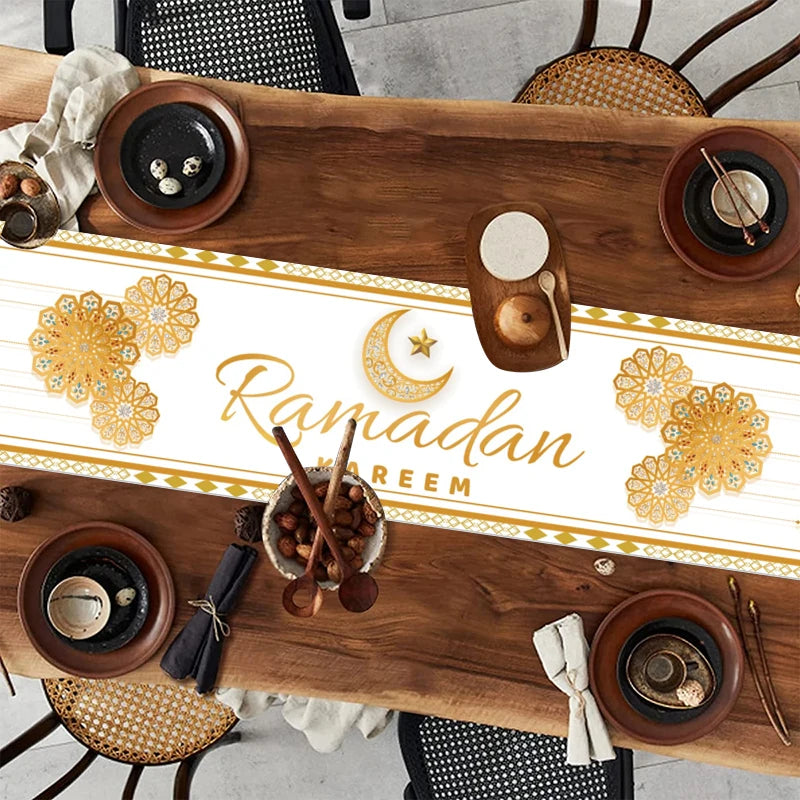 Ramadan Decoration Table Runner EID Mubarak Decor For Home Tablecloth Ramadan Kareem Islamic Muslim Party Eid Al Adha Gifts 2026