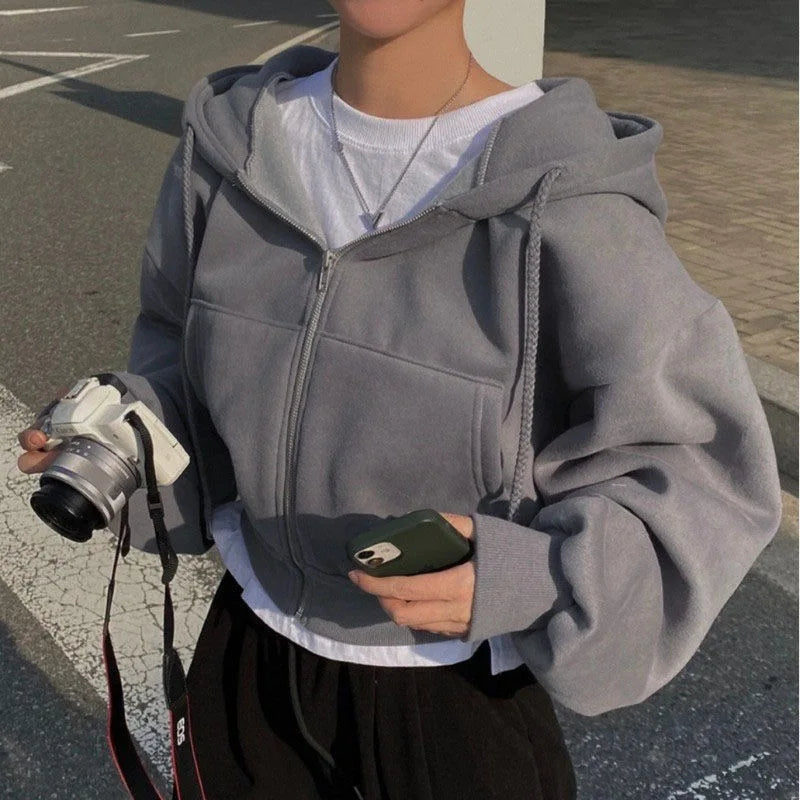 Women’s Cropped Zip-Up Hoodie