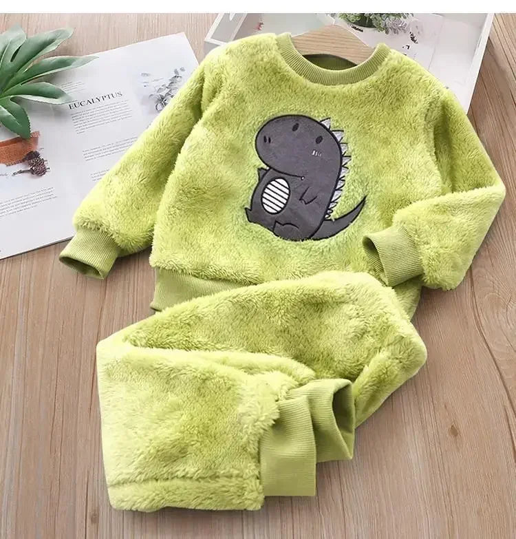 Children's Pajama Sets Bear Tops + Pants 2Pcs Kids Pajamas Winter Girl Clothing Sets 2 To 6Years Children Clothes Boys Sleepwear