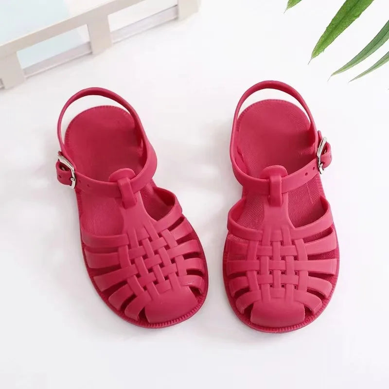 Child Beach Shoes for Sea Summer Girls Gladiator Sandals Baby Soft Non-slip Princess Jelly Shoes Boy Roman Flip-flops