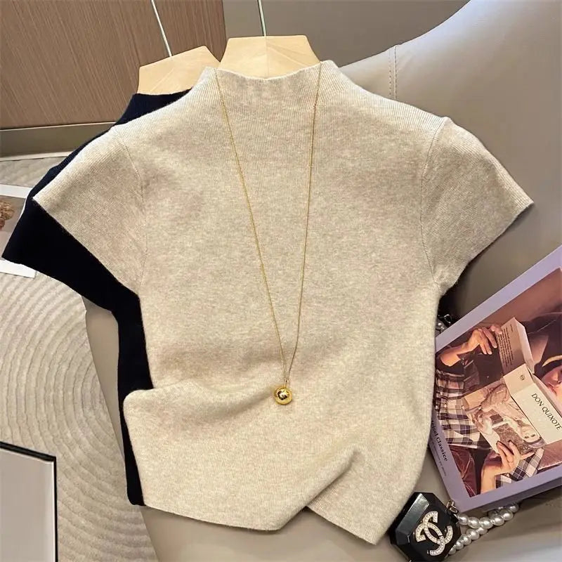 Women’s Slim Turtleneck Knit Top