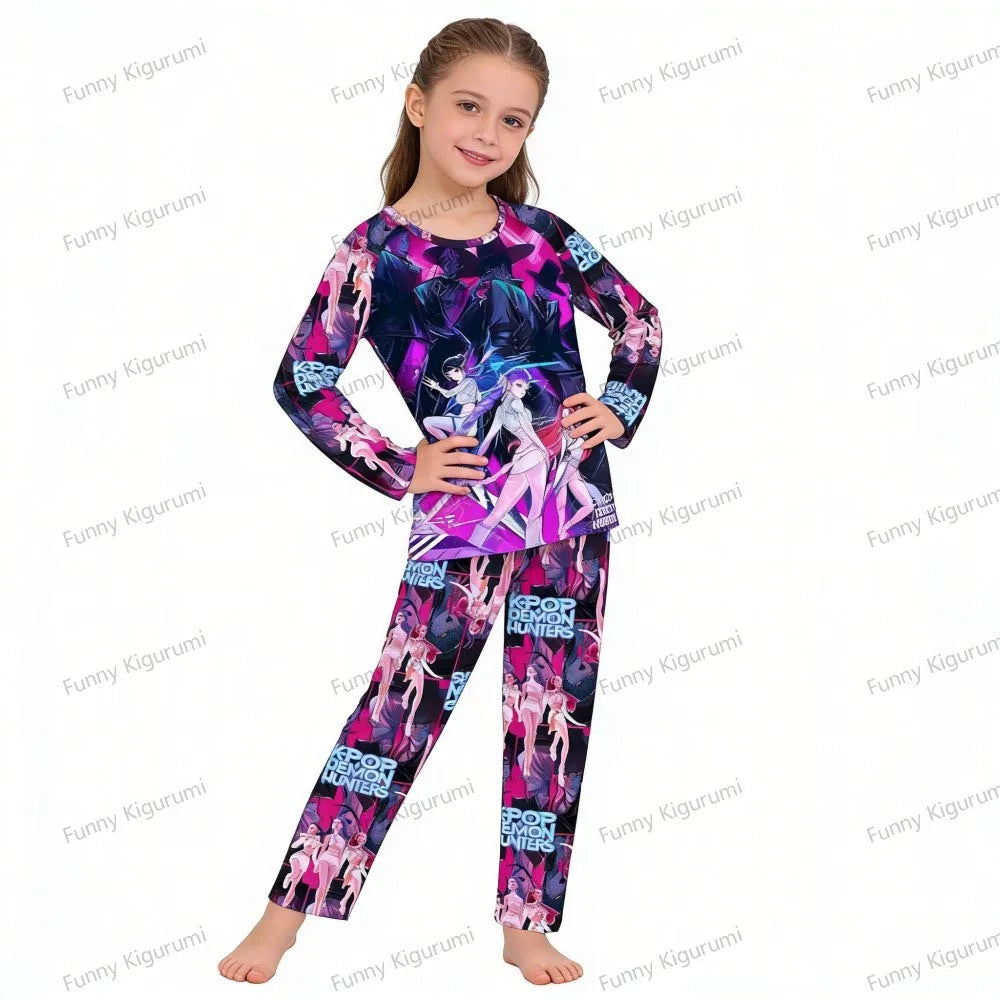 Kpop Demon Hunters Clothing Sets for Children Huntrix Kids Pajamas Baby Girls Pijama Fashion Boys Long Sleeve Pyjamas Sleepwear