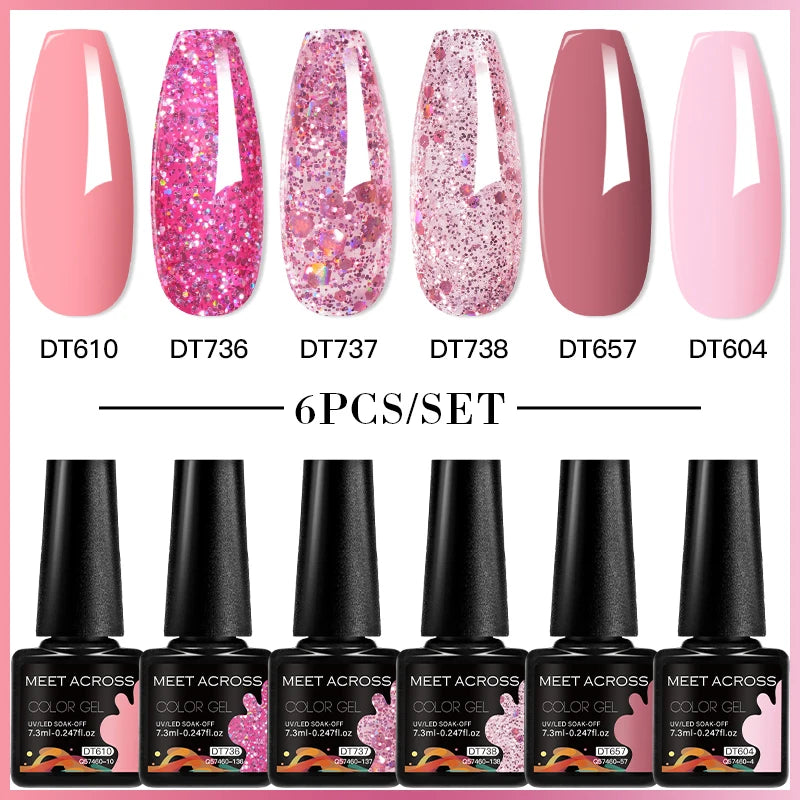 6pc Nail Gel Polish Set DIY Nail Art Semi Permanent UV LED Gel Kit For Nails Decoration Manicure Soak Off Painting Vernis Design
