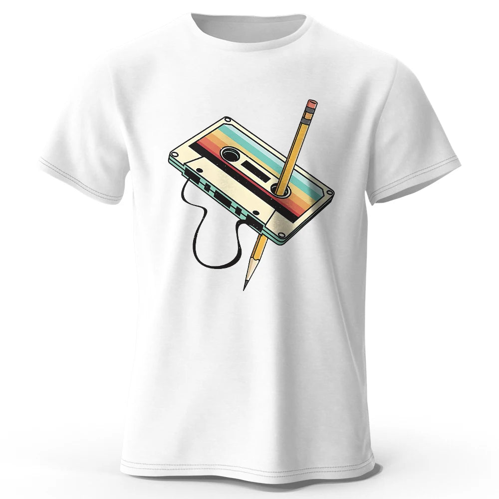 Men's Summer Essential 100% Cotton Printed T-Shirt, Soft & Breathable Round Neck Short Sleeve Tee, Unisex Casual Wear