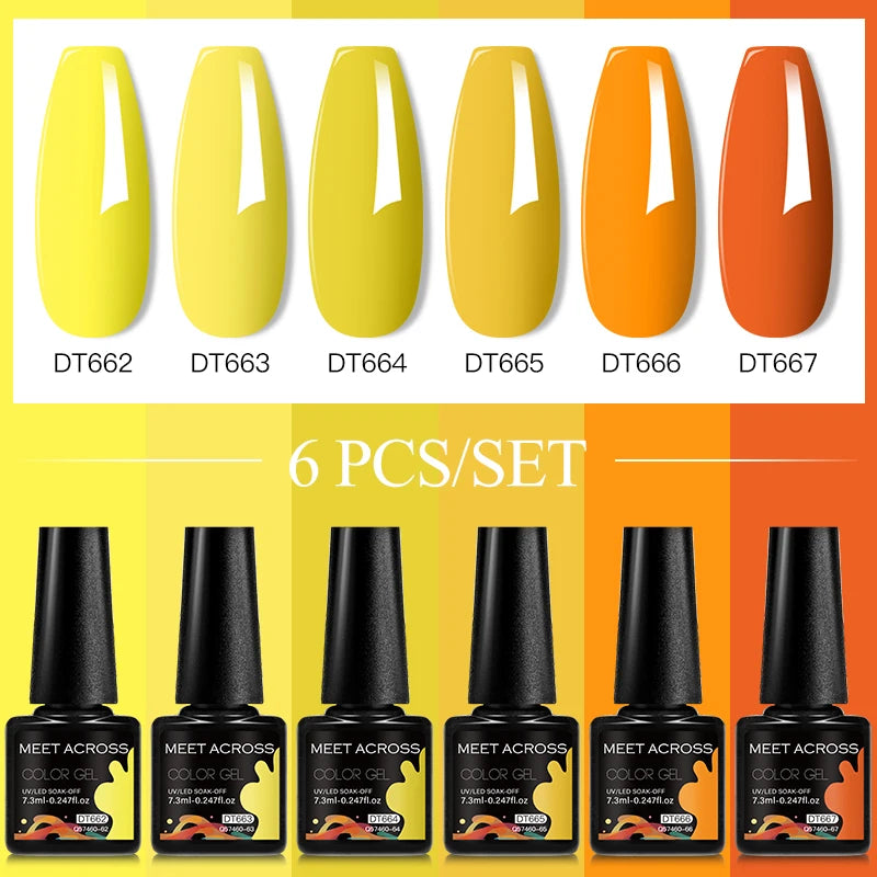 6pc Nail Gel Polish Set DIY Nail Art Semi Permanent UV LED Gel Kit For Nails Decoration Manicure Soak Off Painting Vernis Design