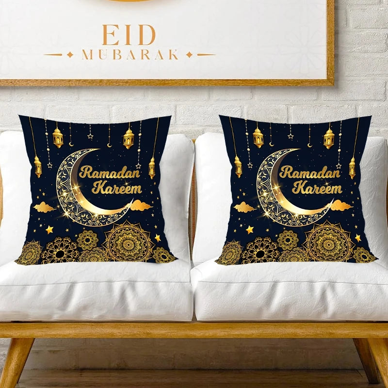 Eid & Ramadan Throw Pillow Covers Moon Stars Pillowcase For Muslim Party Supplies Ramadan Decoration 2026 Cushion Cases Eid Gift
