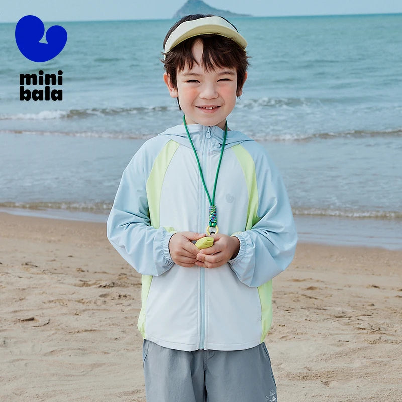 Mini Bala Boys Girls UPF50+ Cool Touch Sun Protection Jacket Lightweight Summer Baby Protective Outerwear