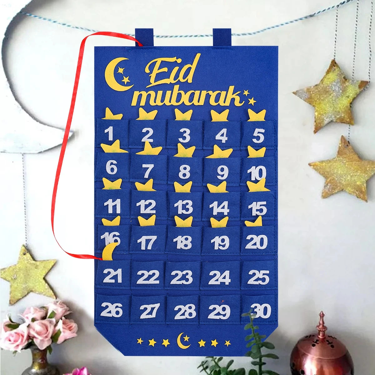 2026 Ramadan Countdown Calendar Eid Mubarak Felt Countdown Ramadan Calendar Muslim Party Decoration Craft Eid Al-Adha Ornament