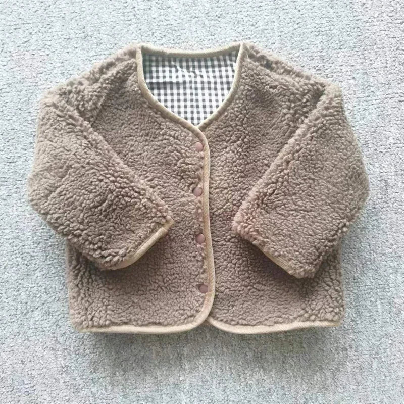 HoneyCherry Reversible Plush Kids Jacket