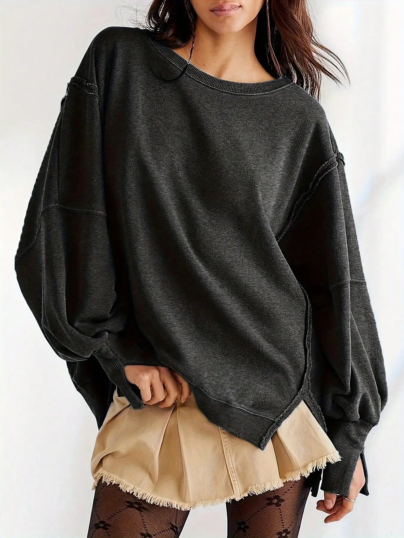 Women’s Striped Crew Neck Sweatshirt