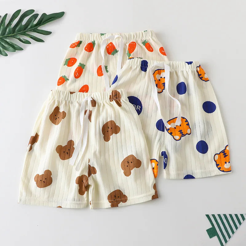 1pcs Pure Cotton Summer Kids Shorts Boys Girls Solid Color Short Baby Casual Pant Children Short Pant  Sport Clothing Outwear