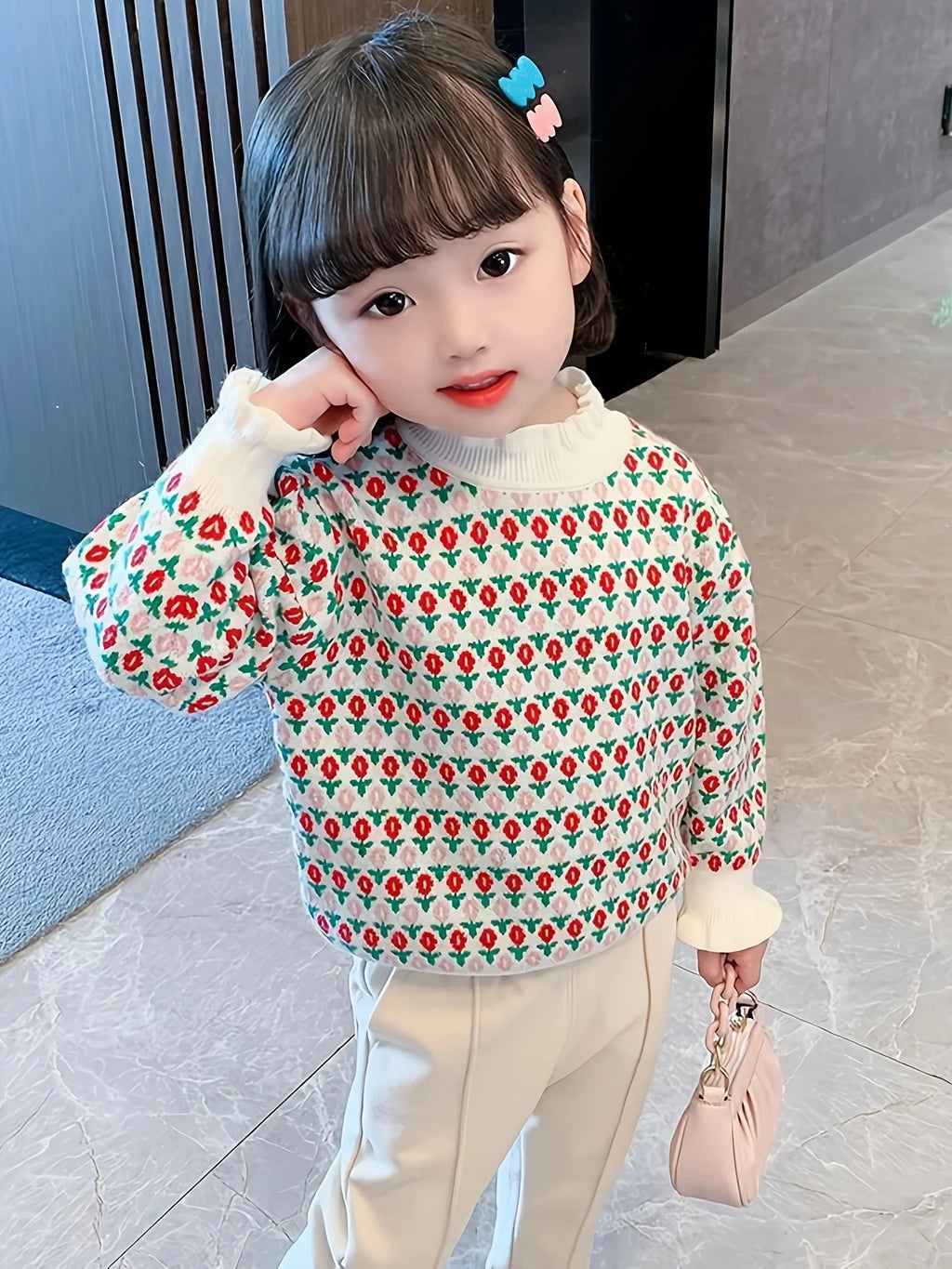 Korean Style Trendy Girls' Sweater New Fashionable Autumn and Winter Korean Version Base Shirt Pullover Knitwear Thickened