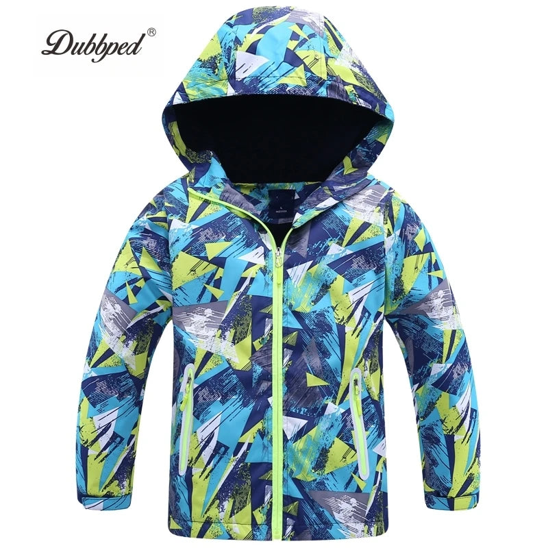 Dubbped Boys Girls Lightweight Breathable Raincoat Waterproof Hooded Rain Jacket Windbreaker Easy to Fold 3-12Y