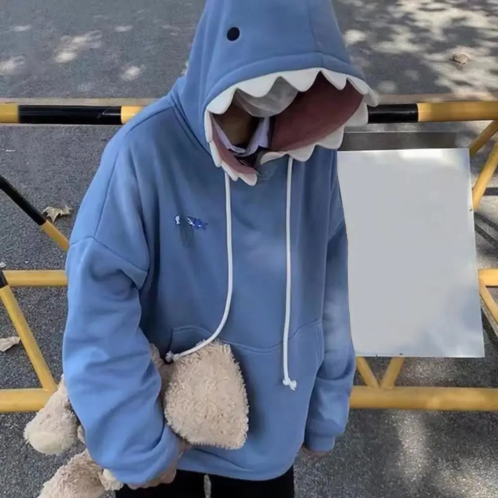 Funny Shark Patchwork Hoodie for Men & Women