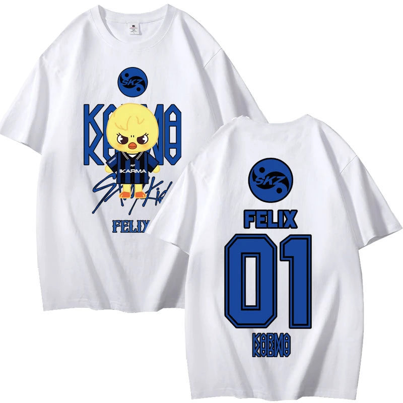 2025 KPOP skz Concert Peripheral Combination Peripheral Printed Summer Short-sleeved T-shirt Pure Cotton Loose
