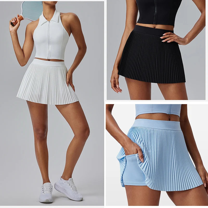 Floral Discount Sports Skirt for Women Quick-drying Badminton Tennis Trousers Skirt Fitness Half-body Pleated Skirt Shorts