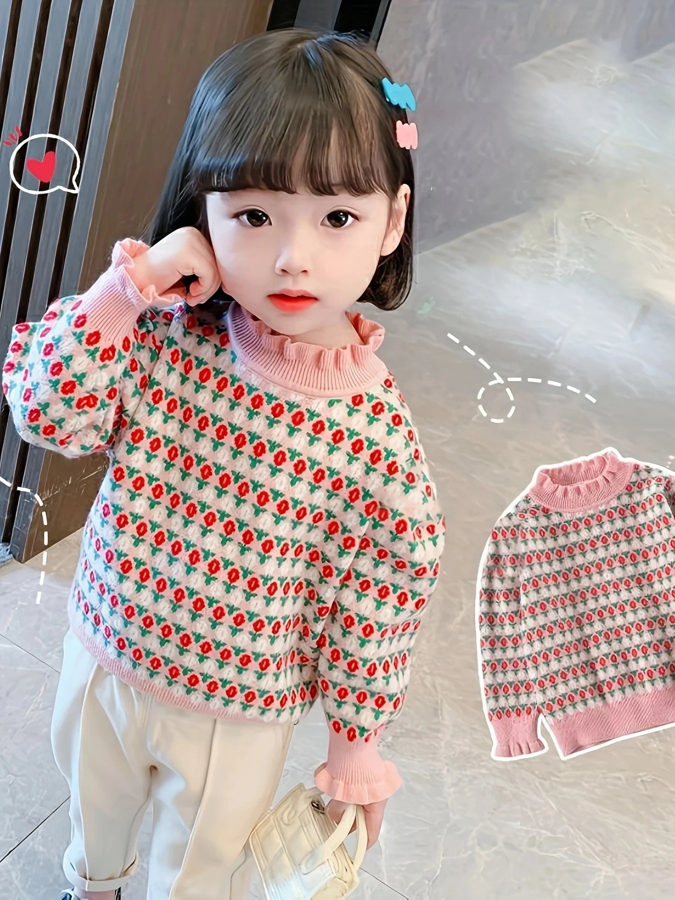 Korean Style Trendy Girls' Sweater New Fashionable Autumn and Winter Korean Version Base Shirt Pullover Knitwear Thickened