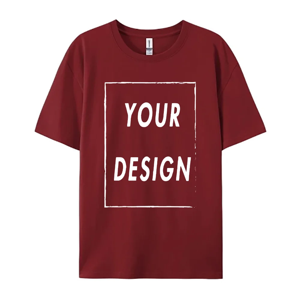 180g Custom Women Men Customised Printed 100% Cotton Short Sleeve Your Logo Photo Brand Text Tee Personalize Graphic Clothing