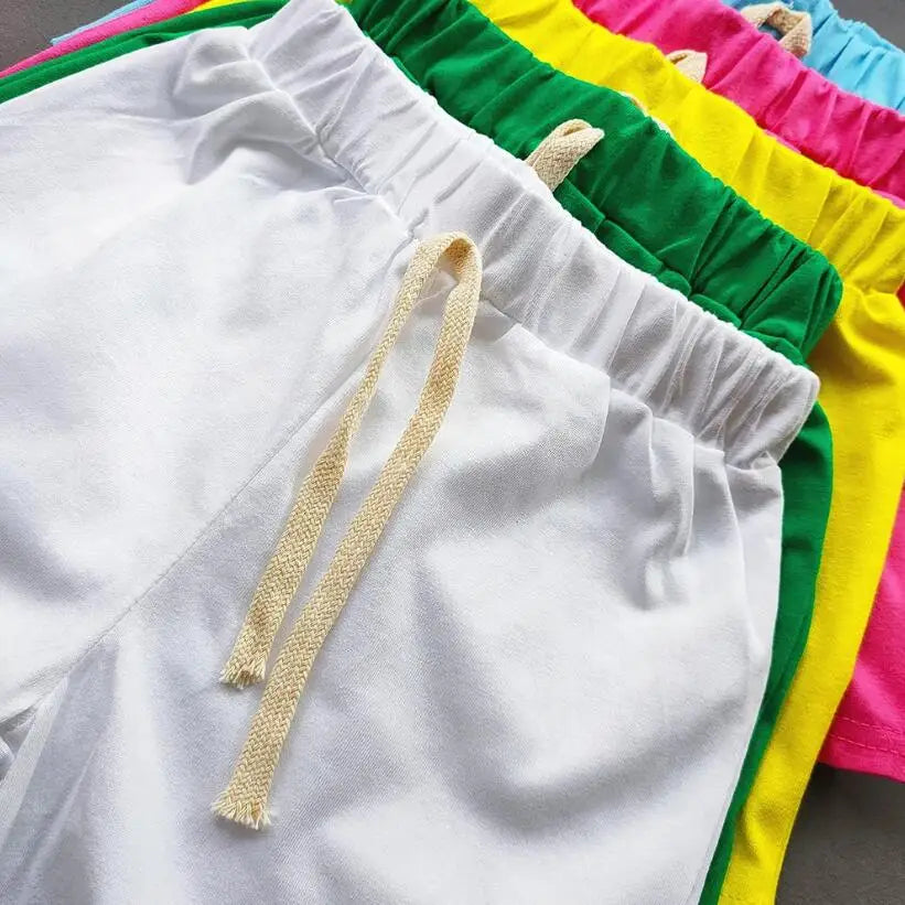 Summer Girls Boys Shorts Korean Candy Color Sports Shorts For Girls Cotton Hot Pants Casual Children Girls Beach Shorts