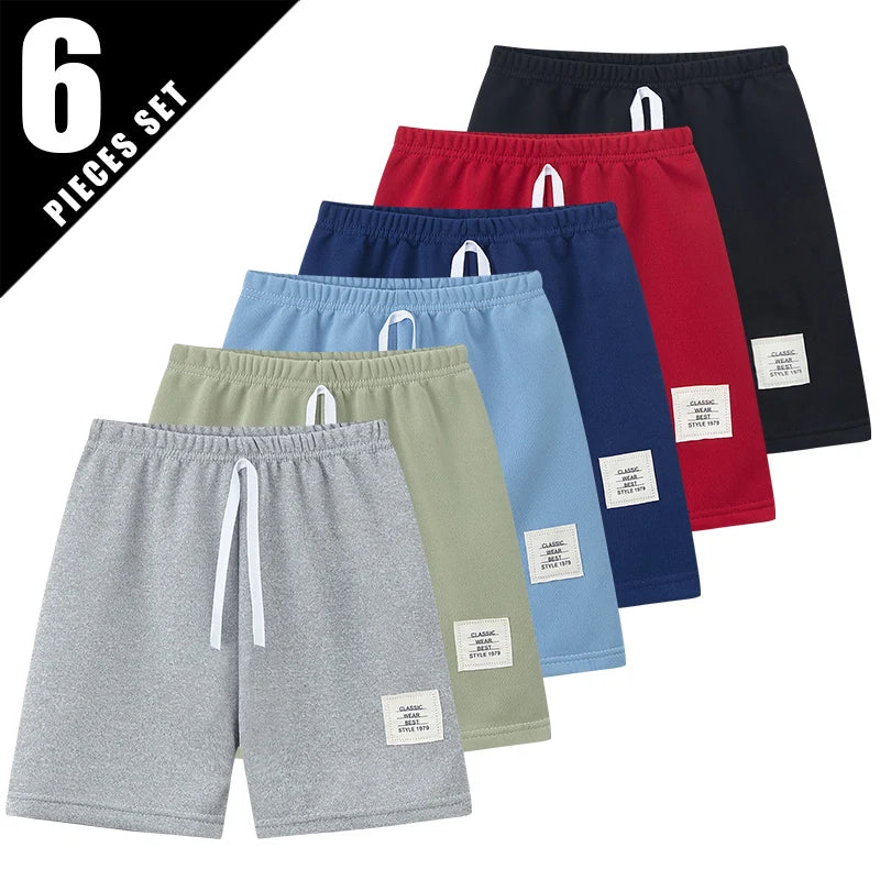 1/4/6 Pieces Summer Children's Basic Versatile Candy Colored Shorts For Boys And Girls Sports Running Loose Pants Outdoor Shorts
