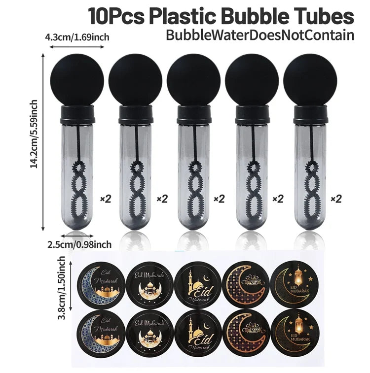 EID Mubarak Bubble Wand Soap Bottle Tube Ramadan Decor 2026 For Home Ramadan Kareem Islamic Muslim Party Eid Al Adha Gifts