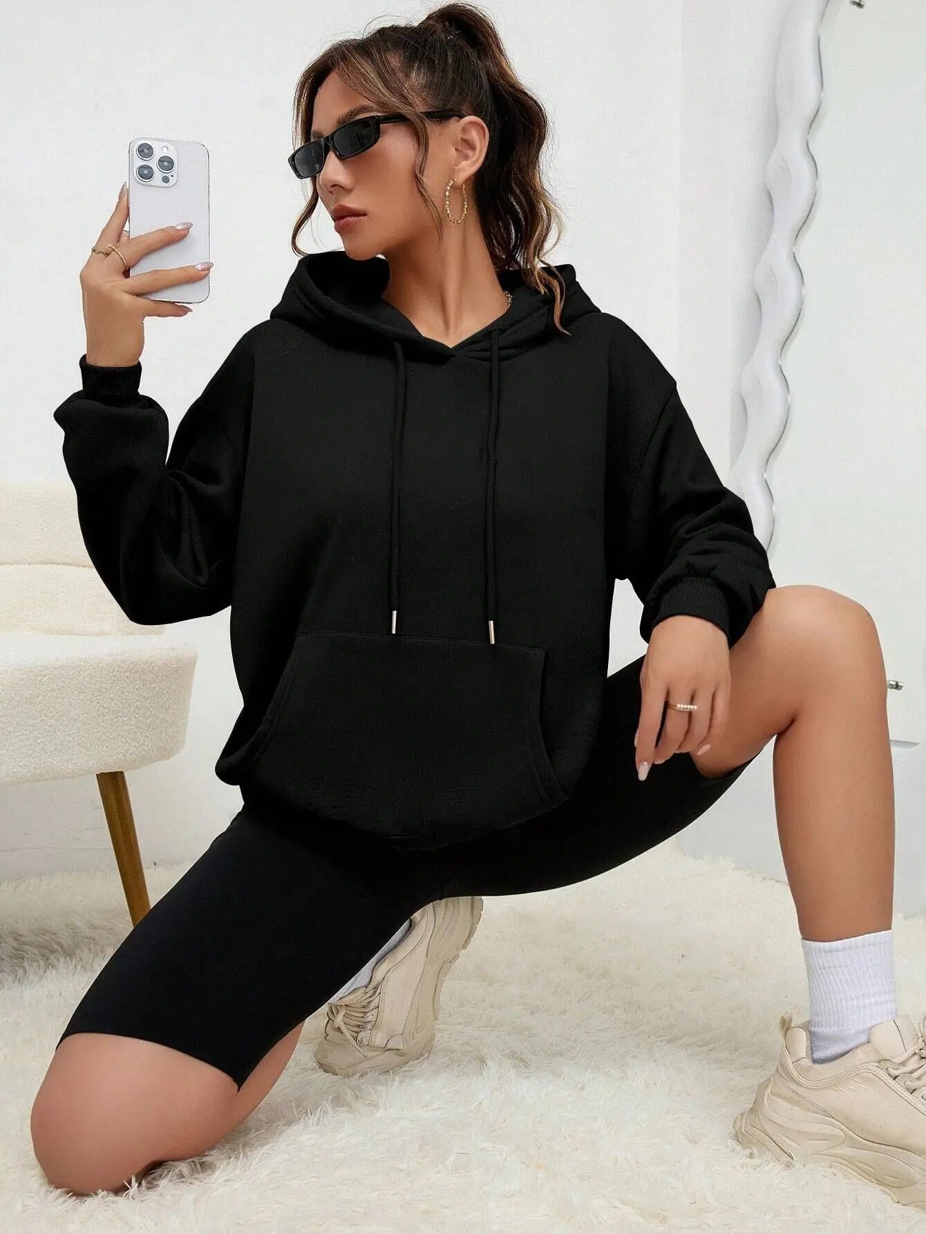 Women’s Solid Color Fleece Hoodie