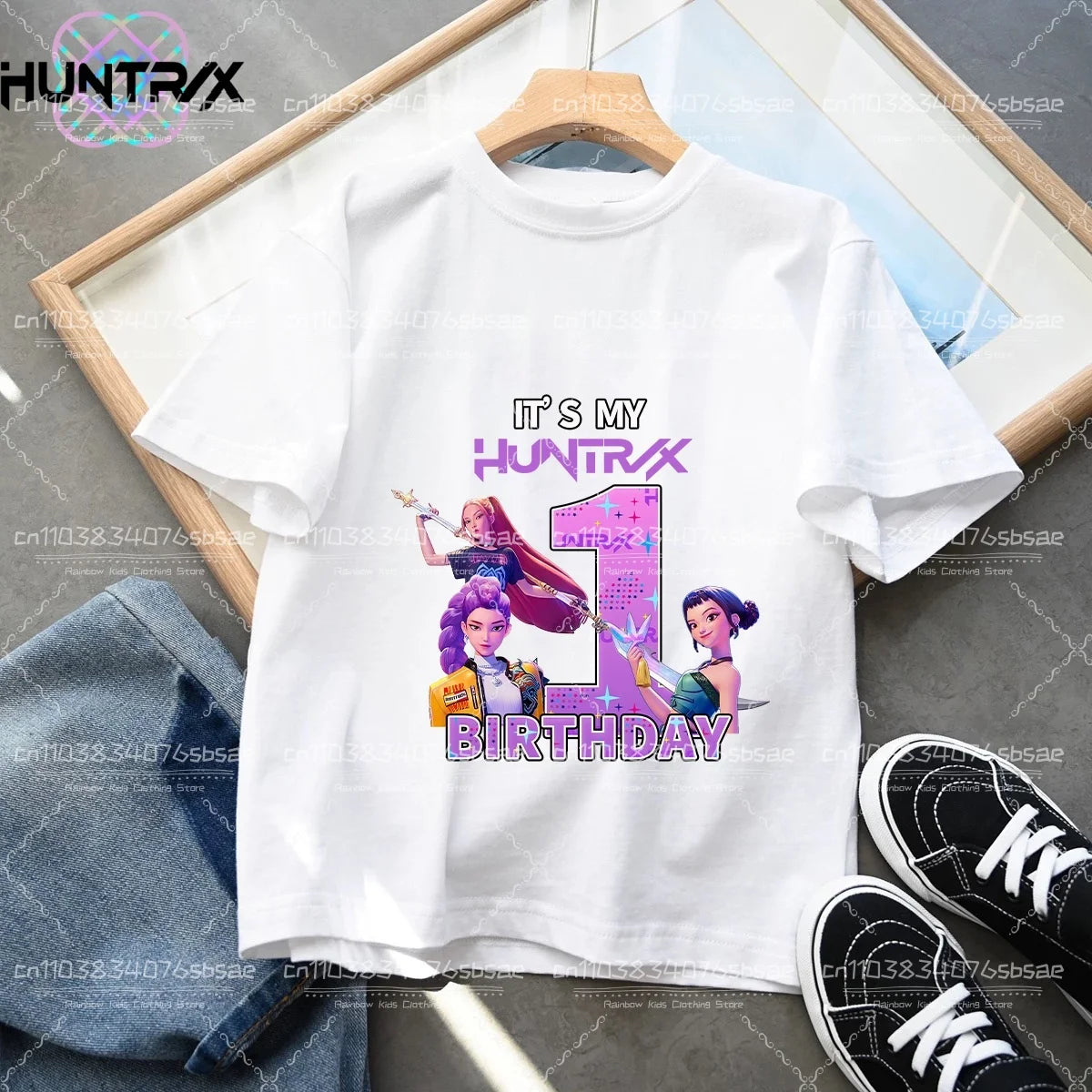 Kpop Demon Hunters Number T-shirt Kawaii Rumy Birthday Tops Party Wear Girls Tee Summer Short Sleeve Cotton Kid Clothes Boutique