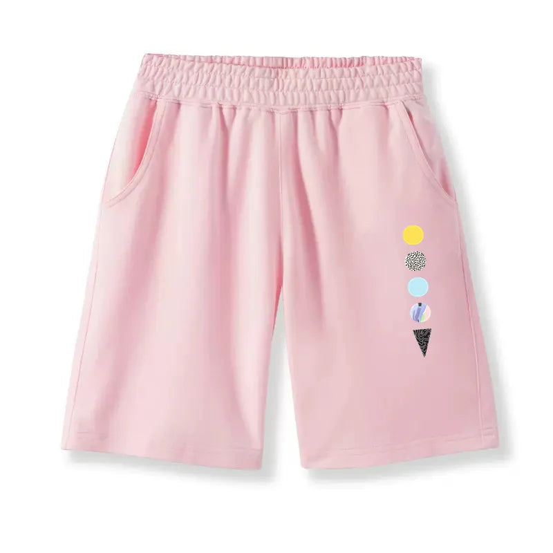 Boys New Summer Trousers Solar System Design Sports Shorts Children Loose Cotton Short Pants 3-14Y Unisex Clothes